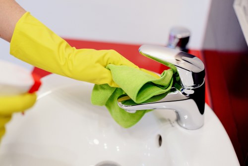 Staff member trained in careful carpet cleaning procedures