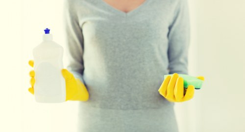 Carpet cleaners assessing a multi-room property for a transparent quote